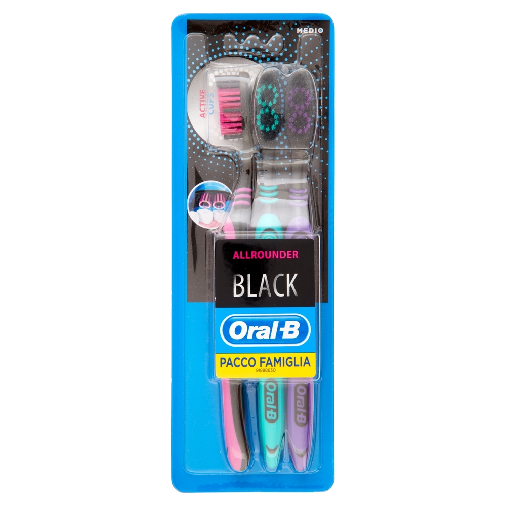 Oral-B Allrounder Black Spazzolino Manuale al Carbone Medio